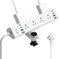 40W Fast Charging Station,Desk Clamp Power Strip 20W USB C,8 Outlets,8 USB Ports,4 USB C and 4 USB A, Office Furniture Surge Protector, 14AWG Cord, Fits 1.9" Tabletop Edge (White, 10FT Length)