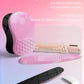 Hokafenle 2in1 Combination, Wave Keyboard Wrist Rest and Ergonomic Curvature Mouse Pad Wrist Support for Relieve Wrist Pain, Filled with Soft Cushion Memory Foam, Romantic Pink