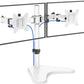 HUANUO 32 inches Dual Monitor Stand up to 17.6lbs, High-Grade Aluminum Free-Standing Dual Monitors Mount for 2 Screens. Fully Adjustable Dual Monitor Stand for Desk with Tilt, Swivel, Rotation, White