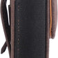 Universal Phone Holster Phone Pouch Case Belt Clip Belt Loops Card Slot Faux Leather for Man for Samsung Galaxy Z Flip 5/4/3 Motorola Razr Plus Razr+ 2023 (Brown&Yellow, XS(3.7"x3.1"x1.1"))