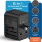 Ceptics Universal Travel Adapter, 35W International Power Adapter with PD & QC 3.0 Dual USB-C, 3 USB Travel Adapter Worldwide, Type I C G A Outlets 110V 220V A/C - EU Euro US UK (11-KU)