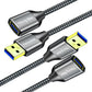 USB 3.0 Extension Cable 1 ft,5Gbps High Speed USB 3.0 Type A Male to Female Extension Cord,USB Extension Lead Compatible with USB Flash Drive, Hard Drive, Card Reader,Scanner,Keyboard (1FT,2 Pack)