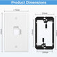 FGB 1-Port Keystone Wall Plate, with Low Voltage Mounting Bracket, with Single Gang Decorator Wall for RJ45, HDMI, and Coax Keystone Inserts, White, 10-Pack
