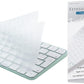 Keyboard Cover for New M4 iMac Magic Keyboard(Europe Layout, 7 Shape Enter Key) Model A3118/A2449, Touch ID Version w/o Numeric Key - Ultra Thin, Protective and Clear Protector Skin