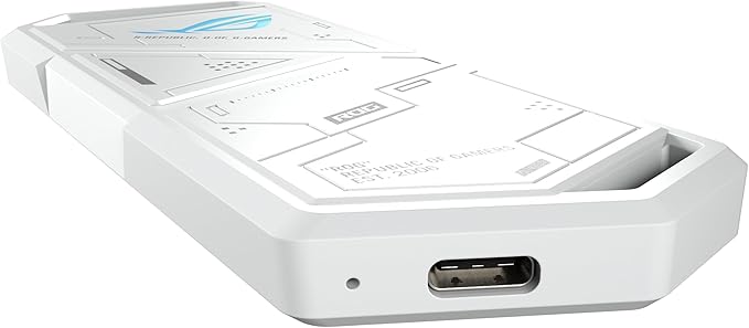 ASUS ROG Strix Arion White M.2 NVMe SSD Enclosure-USB3.2 Gen 2x1 Type-C (10Gbps), Dual USB-C to C & USB-C to A, Screwdriver-Free, Thermal Pads Included, Fits PCIe 2280/2260/2242/2230 M Key/B+M Key