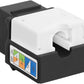 Cmple - RJ45 Keystone Jack 90 Degree Cat5e Keystone Jack Insert Punch Down RJ45 Connectors Female for Wall Plates, Patch Panels, Patch Cables, Ethernet Cables - Black