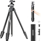 NEEWER LITETRIP LT07 61" Aluminum Travel Camera Tripod, Portable Stand with Ball Head Dual Axis Cell Phone Holder Arca QR Plate Compatible with iPhone Peak Design V3 for Video Recording, Max Load 22lb