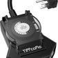 Outdoor Timer Outlet Waterproof, 24 Hour Mechanical Light Timer Outdoor, 2 Grounded Outlets for Home and Garden, 15A 1/2HP, Heavy Duty, ETL Listed (1 Pack)