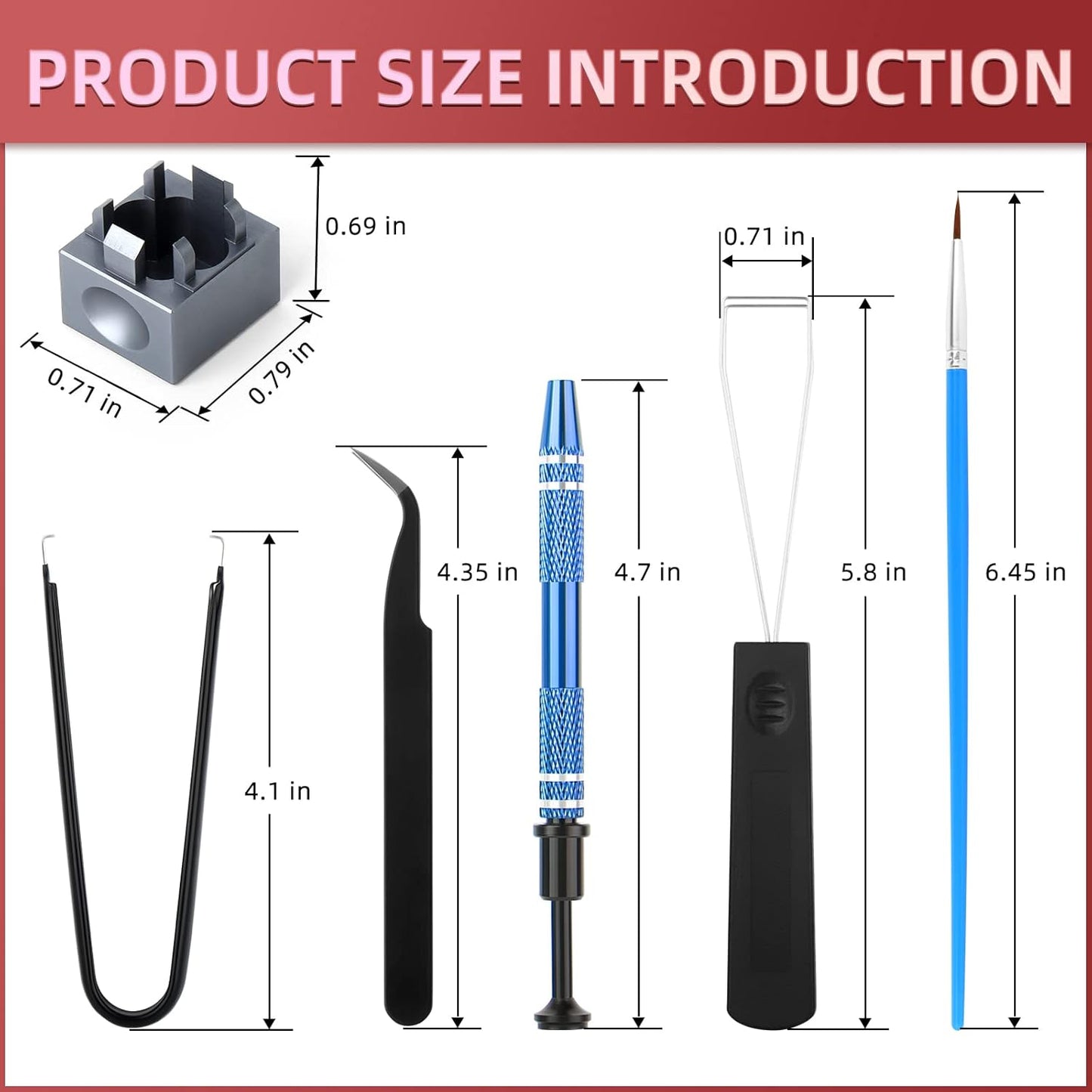 RUNJRX Keyboard Lube Kit with Switch Opener,Tweezers,Keycap Puller,Switch Puller,4-Claw Grabber,Switch Lube Brush for Custom Keyboard, Keyboard Lube Tools