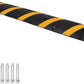 Heavy Duty Speed Bumps for Driveway, 84" Rubber Speed Bumps, 2 Channel Modular Traffic Speed Bump Hump Cable Protector Ramps for Asphalt Concrete Gravel Driveway Road with 2 End Caps, 6 Bolt Spikes