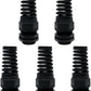 LeMotech 5Pcs NPT 1" IP68 Waterproof Cable Gland Flex Spiral Strain Relief Black Nylon Joint with Gaskets for 18-25mm Wire Thread