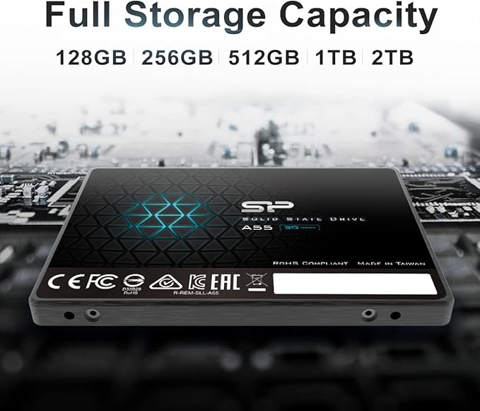 SP 512GB SSD 3D NAND A55 SLC Cache Performance Boost SATA III 2.5" 7mm (0.28") Internal Solid State Drive (SP512GBSS3A55S25)