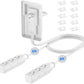 6FT Ultra Flat Plug Dual Extension Cord with 6 Outlets, Ultra-Thin Outlet Cover Power Bar, Outlet Concealer Universal Size Flat Plug Power Strip, Child & Pet Safe, 1625W, White
