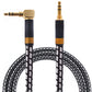 Aux Cord, Audiophile 3.5mm Stereo Audio Cable [2m (6.5Feet), Silvered-Plated Copper core, Right Angle] Unbreakable and Great for Phone, Laptop, Tablets,Headphones, Cars and More.
