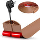 Floor Cord Cover Self Adhesive Cord Hider,10FT Cable Management, Extension Strip Protector for Wires, Prevent Cable Trips for Offices, Gyms, Exhibitions Cavity:0.3"(W) x 0.28"(H) Brown
