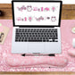 Large Mouse Pad and Keyboard Wrist Rest, Desk Pad for Keyboard and Mouse, 4-in-1 Large Gaming Mouse Pad with Wrist Support, Desk Mat for Home Office Study Game-Pink Stay Positive