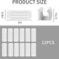 12 Pack Pen Holder for Desk, Silicone Pencil Holder with 12 Extra Adhesive Stickers, Adhesive Pen Holder & Marker Clip for Classroom Office Desk or Any Surface, Teacher Accessories Supplies (White)