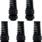 LeMotech 5Pcs NPT 1/2" IP68 Waterproof Cable Gland Flex Spiral Strain Relief Black Nylon Joint with Gaskets for 6-12mm Wire Thread