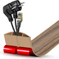 Floor Cord Cover Cavity 0.8"x0.37" Self Adhesive Cord Hider, 3.3FT Low Profile Cable Management, Extension Strip Protector for Wires, Prevent Cable Trips for Offices, Gyms,(Wood Smoked Brown)