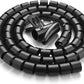 RELIANCER 10FT Cable Management Sleeve Organizer,1/2 inch Coiled Cord Organizer w/4 Cable Clips & Guide Clip,Wire Cover Wire Wrap Cable Protector,Messy Cable Tube Hider Solutions TV PC Home Office