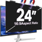 Magnetic 24 Inch Privacy Screen for Computer Monitor 16:9 Aspect Ratio, Hanging Removable Anti-Blue/Glare Protector Film, Anti Spy Desktop Security Private Filter 24in