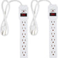 Amazon Basics Surge Protector Power Strip, 6-Outlet with 200J Protection, 2ft Extension Cord, Rectangle, White (2 Pack)