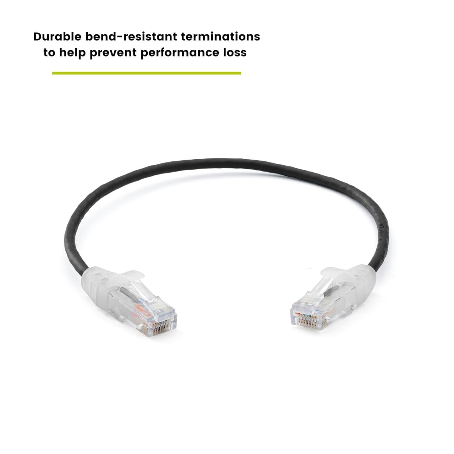 TRUECABLE Cat6 Component Rated Patch Cable, Unshielded (U/UTP), 1ft, Black, 28AWG Solid Copper, Snagless 10G High-Speed Ethernet Cable, PoE++ 4PPoE 100W, UL Listed, RoHS-3, 5 Pack