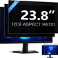 [2 Pack] Easges 23.8 Inch Computer Privacy Screen Filter for 16:9 Aspect Ratio, Eye Protection, Anti-Glare, Anti-Blue Light Computer Monitor Privacy Filter, Removable Anti-Scratch 23.8" Protector Film