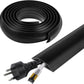 10 FT Floor Cord Cover, Cord Covers for Wires on Floor, Cord Protector, Floor Cable Cover, Hide Extension Cord Covers for Floor, Cable Cavity: 0.47" (W) x 0.29" (H), Black