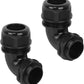 LeMotech M40 Cable Gland, 90 Degree Adjustable 26-33mm Cable Range Strain Relief, Cord Connectors Nylon Joints with Gaskets, 2 Pcs, Black