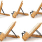 wishacc Large Size Bamboo Book Stand and Cookbook Holders for Reading Hands Free