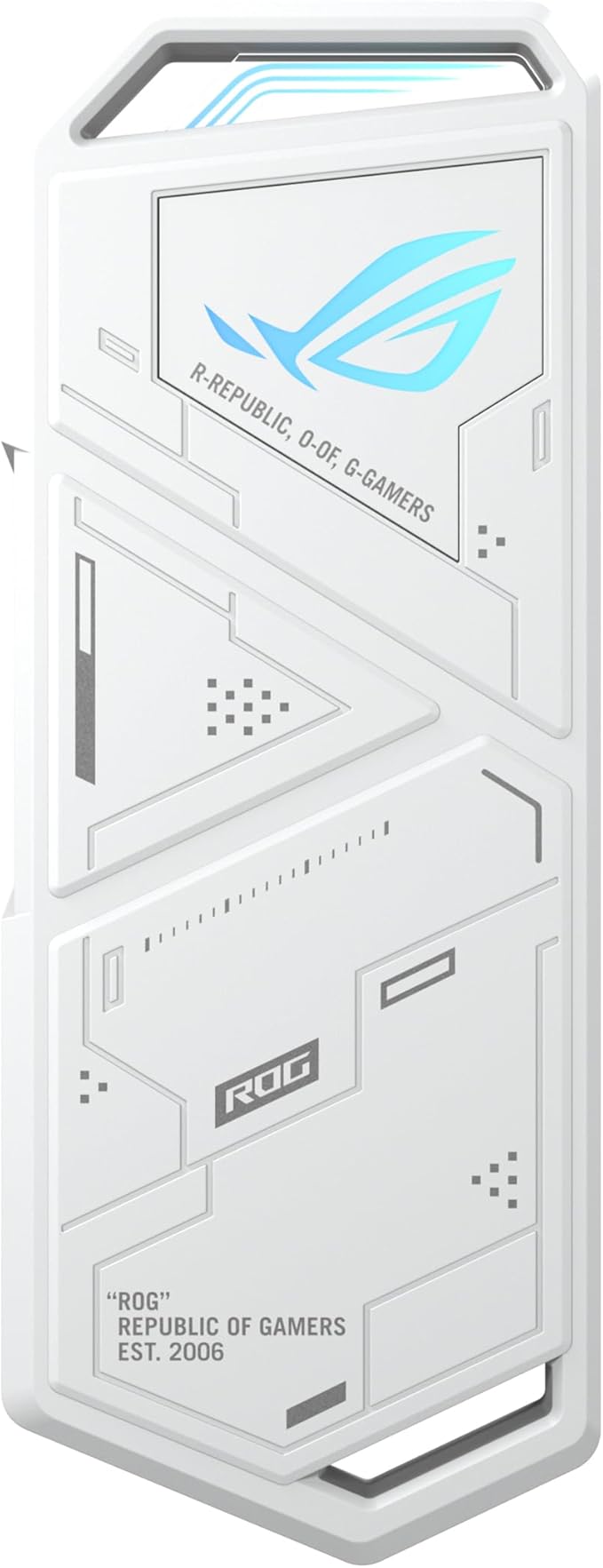 ASUS ROG Strix Arion White M.2 NVMe SSD Enclosure-USB3.2 Gen 2x1 Type-C (10Gbps), Dual USB-C to C & USB-C to A, Screwdriver-Free, Thermal Pads Included, Fits PCIe 2280/2260/2242/2230 M Key/B+M Key