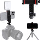 Phone Tripod Mount Adapter, with Cold Shoe&1/4" Hole for Tripod/Selfie Stick/Camera Stand, 360° Rotates Adjustable Phone Clip Clamp Holder for iPhone/Samsung/All