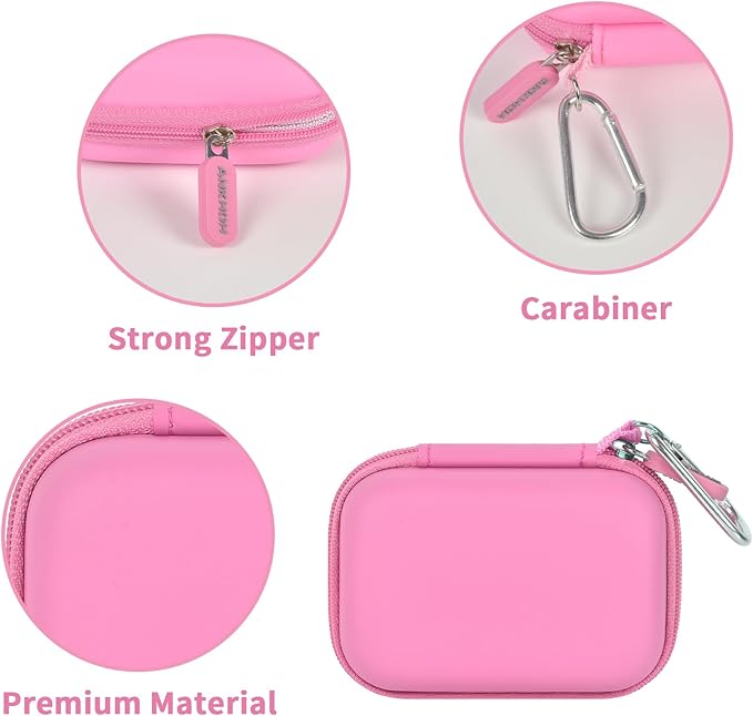 ANKHOH Carrying Case Compatible with Crucial X10/ X9 Pro 4TB/ 2TB/ 1TB Portable SSD, External Solid State Drive Hard Storage Holder Bag Fits for USB-C Cable (Box Only) (Pink)