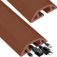 MYFAMIREA 20FT Floor Cord Cover Heavy Duty Cable Cover Protector 3 Channels Extension PVC Floor Wire Cover Outdoor Cord Hider Management Cord Cover for Wire on Floor Home Outdoor (2PCS 10FT, Brown)