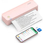 JADENS Pink Bluetooth Thermal Printer, Support 8.5" X 11" US Letter, Portable Printers Wireless for Travel, Inkless Printer Compatible with iOS, Android, Mobile Printer for Home, Office, School
