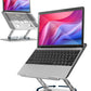 Adjustable Laptop Stand for Desk - Portable Laptop Riser with Rotating Base, Foldable Aluminum Computer Stand, Ergonomic Laptop Holder for MacBook Pro/Air Dell HP Lenovo Notebook up to 16" (Silver)