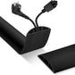 Floor Cord Cover, Cable Protector, 0.63W x 0.31H inches, Wire Cover for Extension Cords, Floor Cable Covers Prevent Cable Trips (Black, 50-10 Feet)