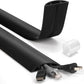 4ft Cord Hider Floor, Heavy Duty Cord Covers for Wires on Floor, Black Floor Cable Management, Hide Cord Cover Floor, Electrical Cable Hider Cord Protector Floor, Cable Cavity: 0.78" W x 0.32" H