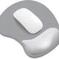 ITNRSIIET Ergonomic Mouse Pad, Cushioned Gel Wrist Rest, Non-Slip Base, Smooth Surface, Compatible with All Mice for Office & Gaming, Desk Accessory, 9.5 x 8.2 inch, Light Gray Accent