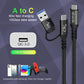 CABLEDECONN USB2.0 A to USB C 3.2 Type C 20Gbps Male to Male Detachable 0.5m 1.6ft Cable Data Extension 10Gbps 240W Fast Charge 8K Ultra HD Video Data Connection Power Line