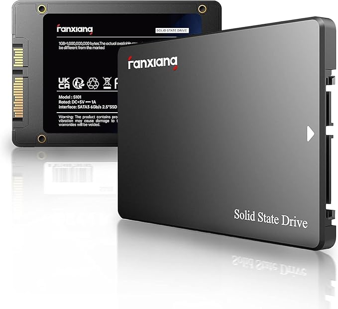 fanxiang S101 500GB SSD SATA III 6Gb/s 2.5" Internal Solid State Drive, Read Speed up to 500MB/sec, Compatible with Laptop and PC Desktops(Black)