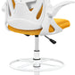 Primy Drafting Chair Tall Office Chair with Flip-up Armrests Executive Ergonomic Computer Standing Desk Chair with Lumbar Support and Adjustable Footrest Ring (Mustard)