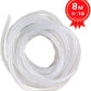 26Ft XHF 3/8" Clear Spiral Cable Wrap 10mm(Wrapping Range:7.5mm-60mm) Cord for Computer Electrical Wire Organizer Sleeve Hose RoHS