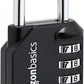 Amazon Basics 4-Digit Combination Lock for Gym and Sports, 2-Pack, Black