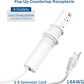 Pop up Outlet for Countertop,2.5-inch Hole Desktop Power Grommet,Recessed Power Strip,20W USB C Fast Charging,4 Outlets 4 USB Ports,15Amp Tamper Resistant Receptacle,White