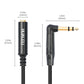 HUAELU 2Pack 6FT Right Angle 6.35mm TRS Stereo Male to Female Audio Cable,Right Angle 1/4 TRS Male to Female Stereo Headphone Guitar Extension Cable Cord for Mixer Headphone