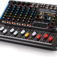 Pyle 8-Channel Bluetooth Studio Audio Mixer- DJ Sound Controller Interface w/ USB Drive for PC Recording Input, XLR Microphone Jack, 48V Power, RCA Input/Output for Professional & Beginners- PMXU88BT