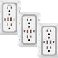 3 Pack Surge Protector Outlet Extender, 6 Outlet Splitter with 4 USB Ports (2 USB C), Multi Plug Wall Outlet 1050J Power Strip, USB Wall Charger for Home Office Kitchen Travel