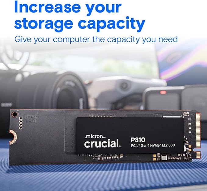 Crucial P310 2TB SSD, PCIe Gen4 NVMe M.2 2280, Up to 7,100MB/s, for Laptop, Desktop (PC), & Handheld Gaming Consoles, Includes Acronis Data Recovery Software, Solid State Drive - CT2000P310SSD801